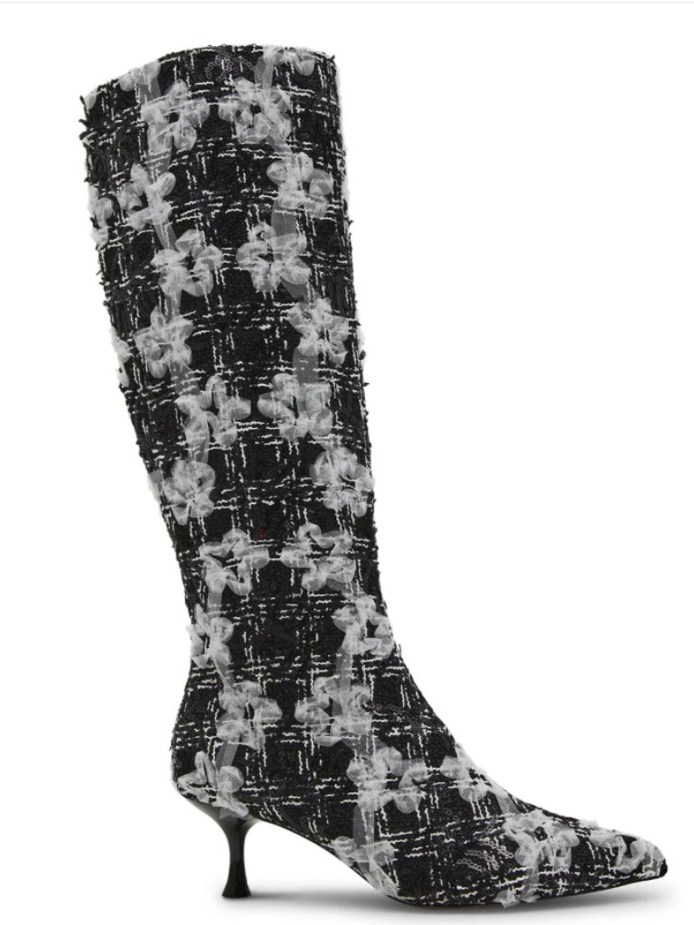 new BETSEY JOHNSON Maxxine Floral Sequin Embellished Knee Boots 268 6M3 - Picture 6 of 6